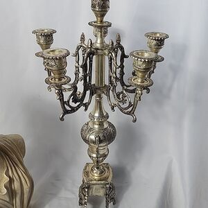 Lovely Elegant Weighted Ornate 5 Arm Candleobra Opera Aesthetic